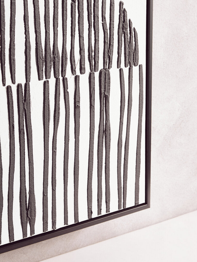 Astratto Black and White Abstract Hand Painted Wall Art