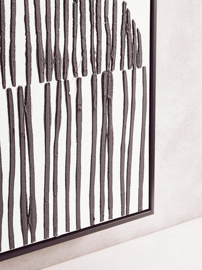 Astratto Black and White Abstract Hand Painted Wall Art