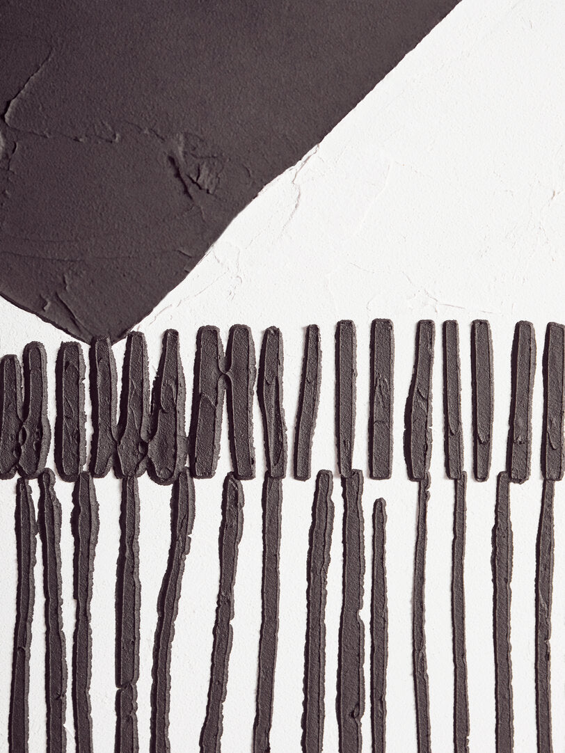 Astratto Black and White Abstract Hand Painted Wall Art