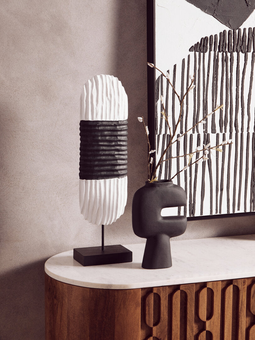 Astratto Black and White Abstract Hand Painted Wall Art