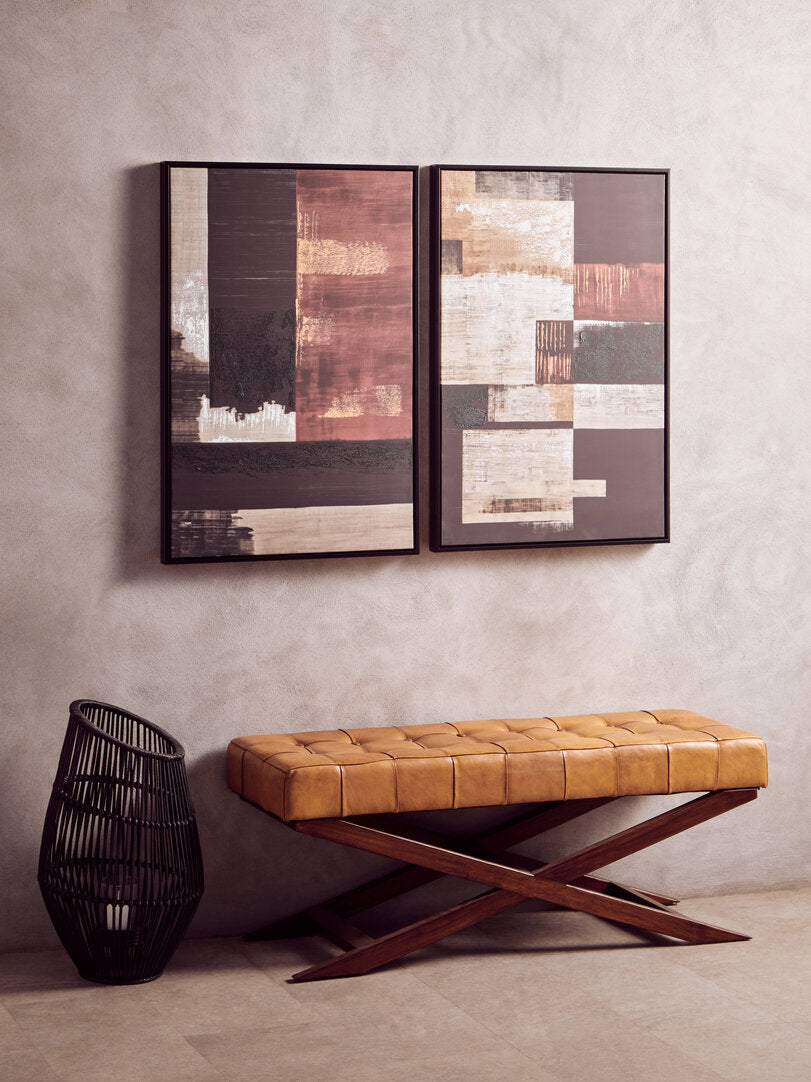 Astratto Set of 2 Geometric Abstract Canvas Wall Art