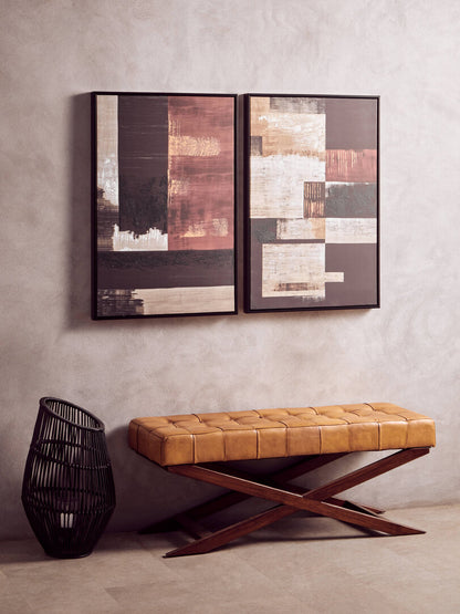 Astratto Set of 2 Geometric Abstract Canvas Wall Art