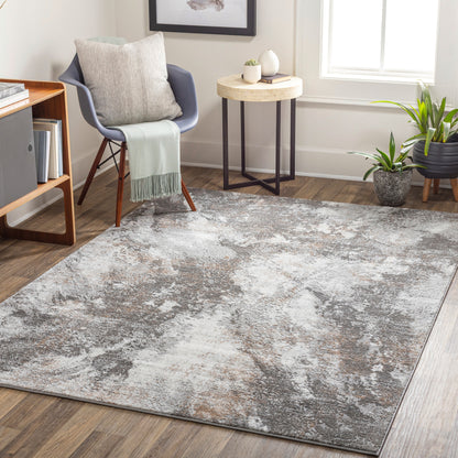Allegro Grey Abstract Modern Marble Rug