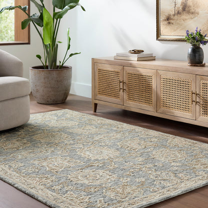 Arnold Blue Traditional Wool Rug