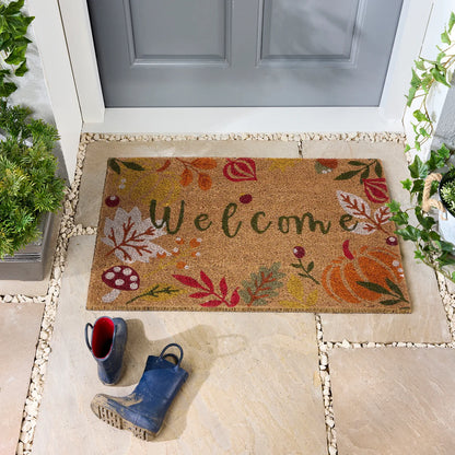 Autumnal Welcome Coir Doormat