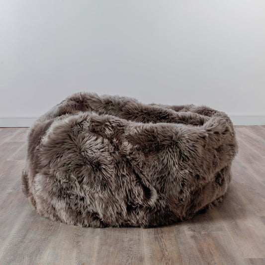 XL Luxurious Sheepskin Beanbag Grey
