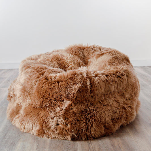 XL Light Brown Sheepskin Luxurious Beanbag