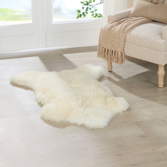 Ivory White British Sheepskin Rug