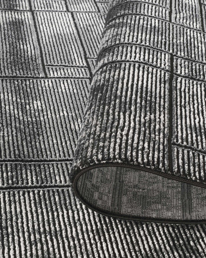 Belgravia Cobble Anthracite Grey Rug