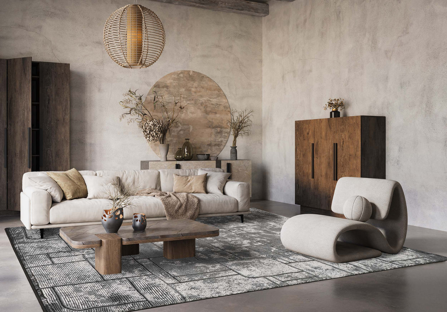 Belgravia Cobble Anthracite Grey Rug