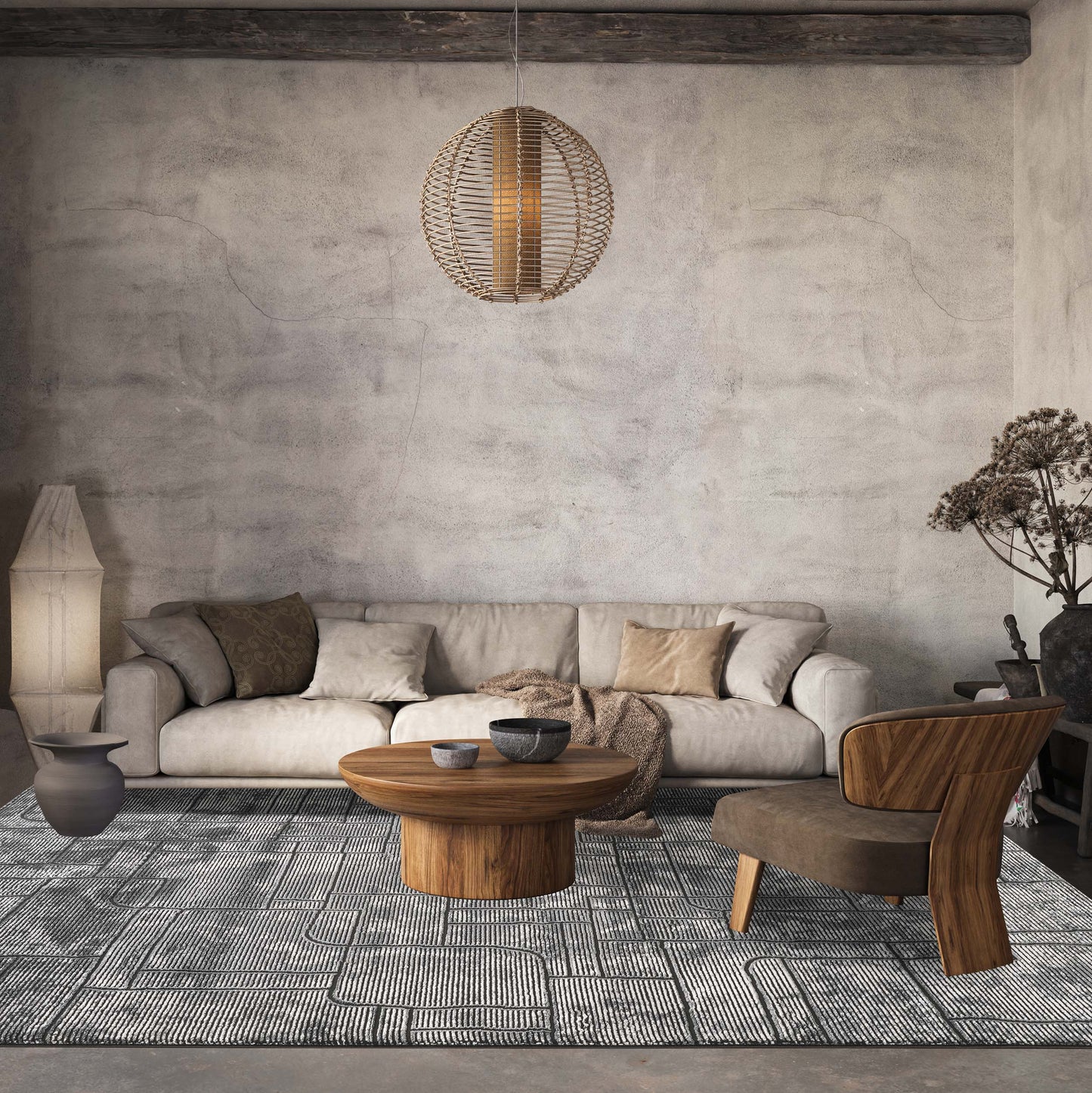 Belgravia Cobble Anthracite Grey Rug