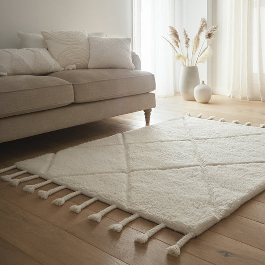 Origins Berber Diamond Ivory Geometric Wool Rug