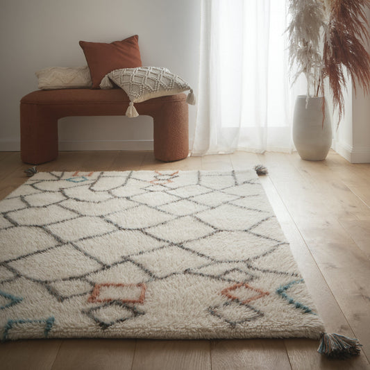 Origins Berber Knotted Chain Abstract Wool Rug