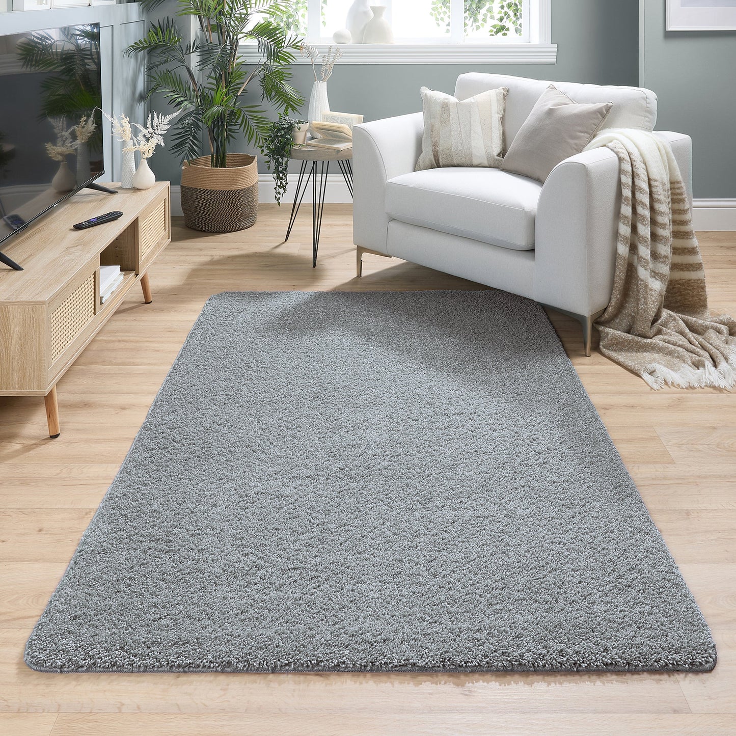 My Rug Fleck Blue Medium Shaggy Machine Washable Rug 140cm x 200cm