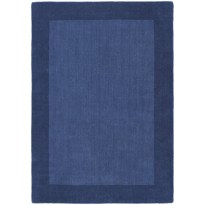 Origins Borders Navy Blue Luxury Wool Rug