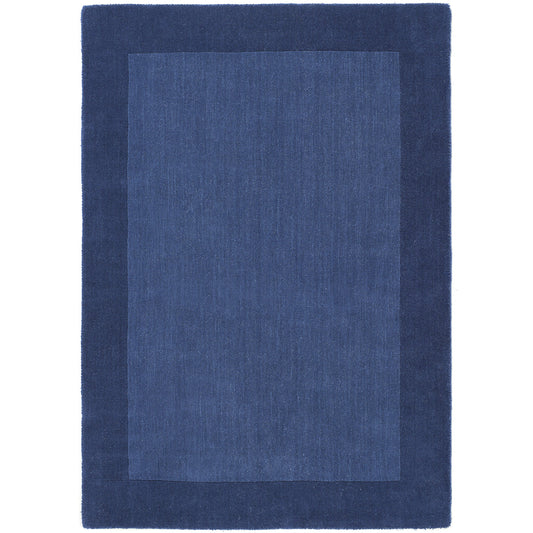 Origins Borders Navy Blue Luxury Wool Rug