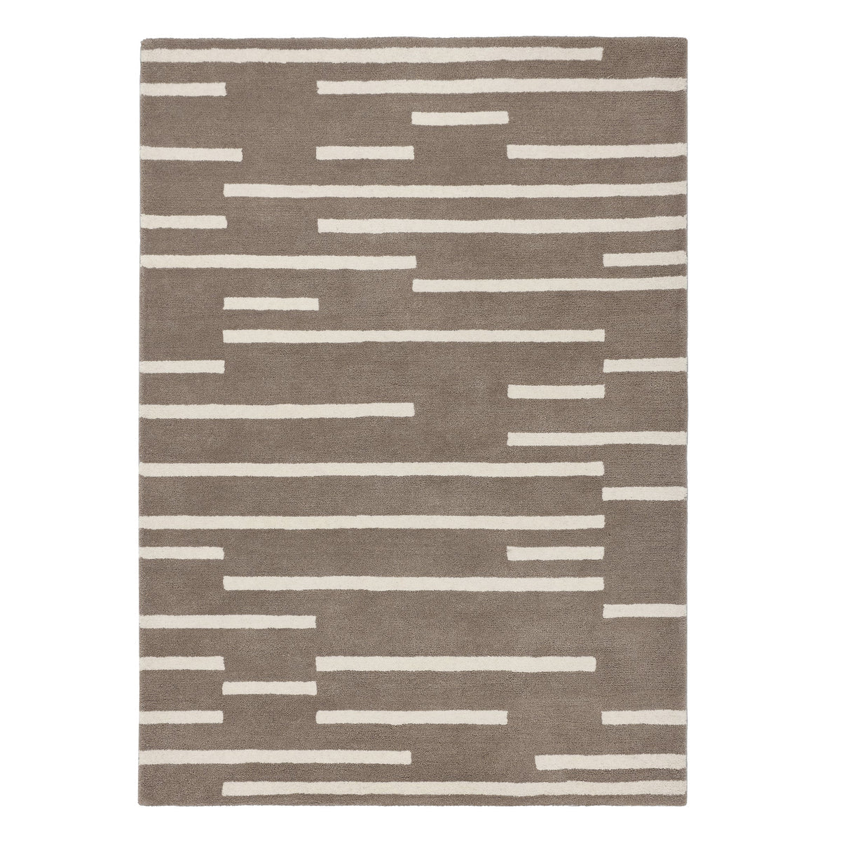 Origins Broken Stripe Beige Modern Wool Rug