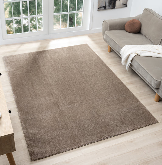 Comfy Plain Dark Beige Rug
