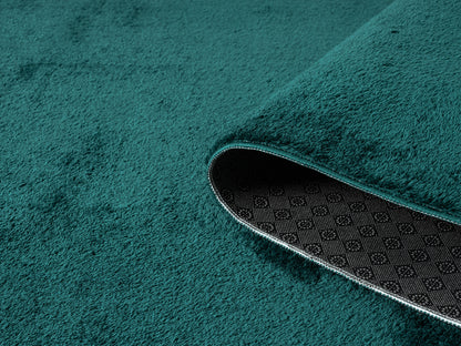 Comfy Plain Emerald Green Washable Rug