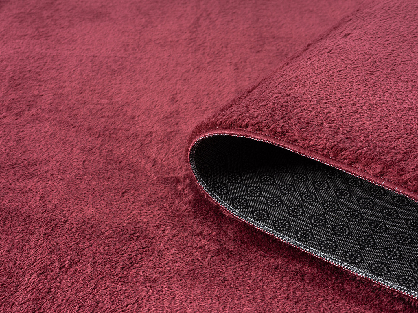 Comfy Plain Red Washable Rug