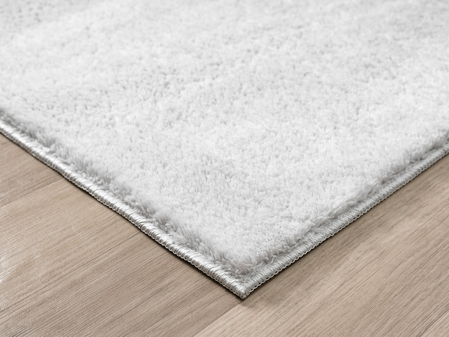 Comfy Plain Silver Washable Rug