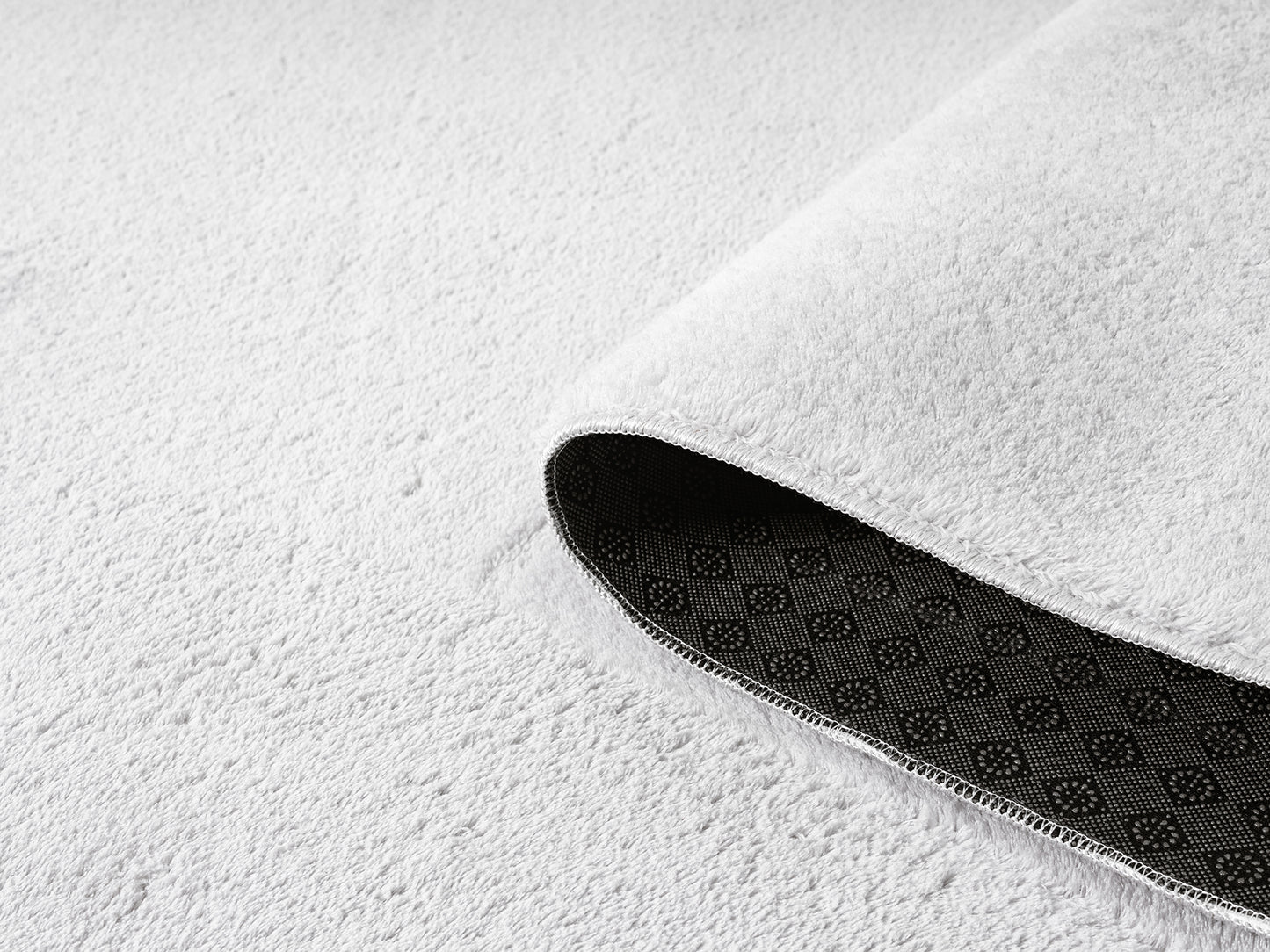 Comfy Plain Silver Washable Rug