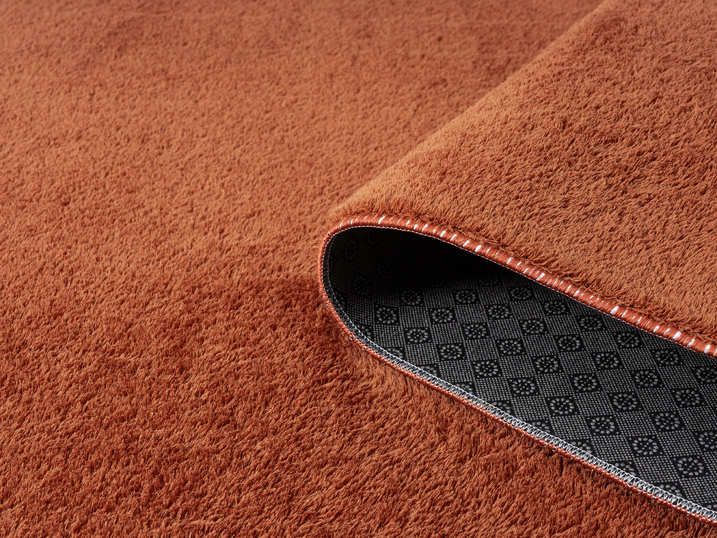 Comfy Plain Brown Terracotta Washable Rug
