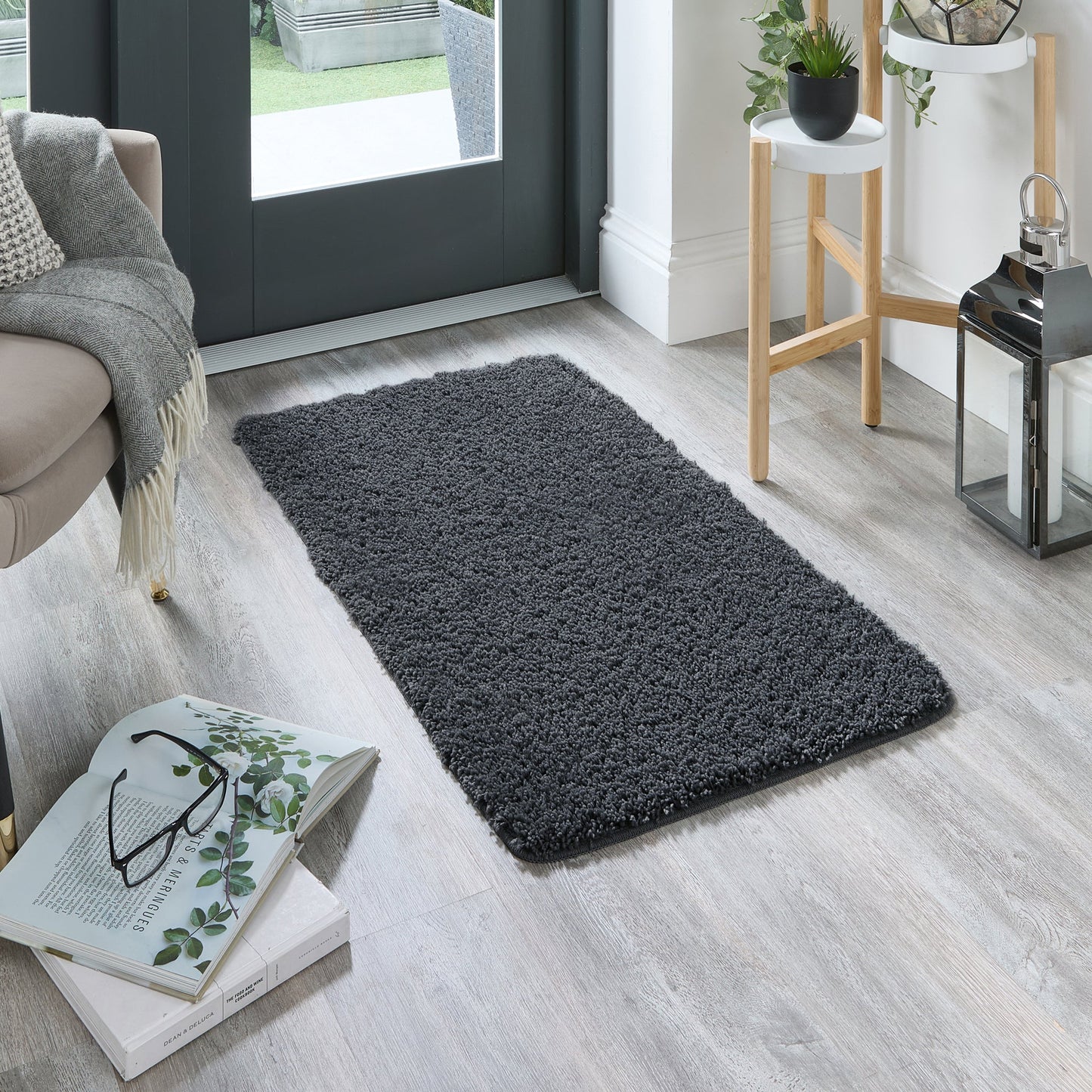 My Rug Medium Charcoal Grey Shaggy Machine Washable Rug 140cm x 200cm