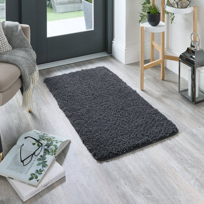 My Rug Medium Charcoal Grey Shaggy Machine Washable Rug 140cm x 200cm