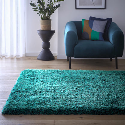 Origins Chicago Dark Teal Soft Pile Shaggy Rug