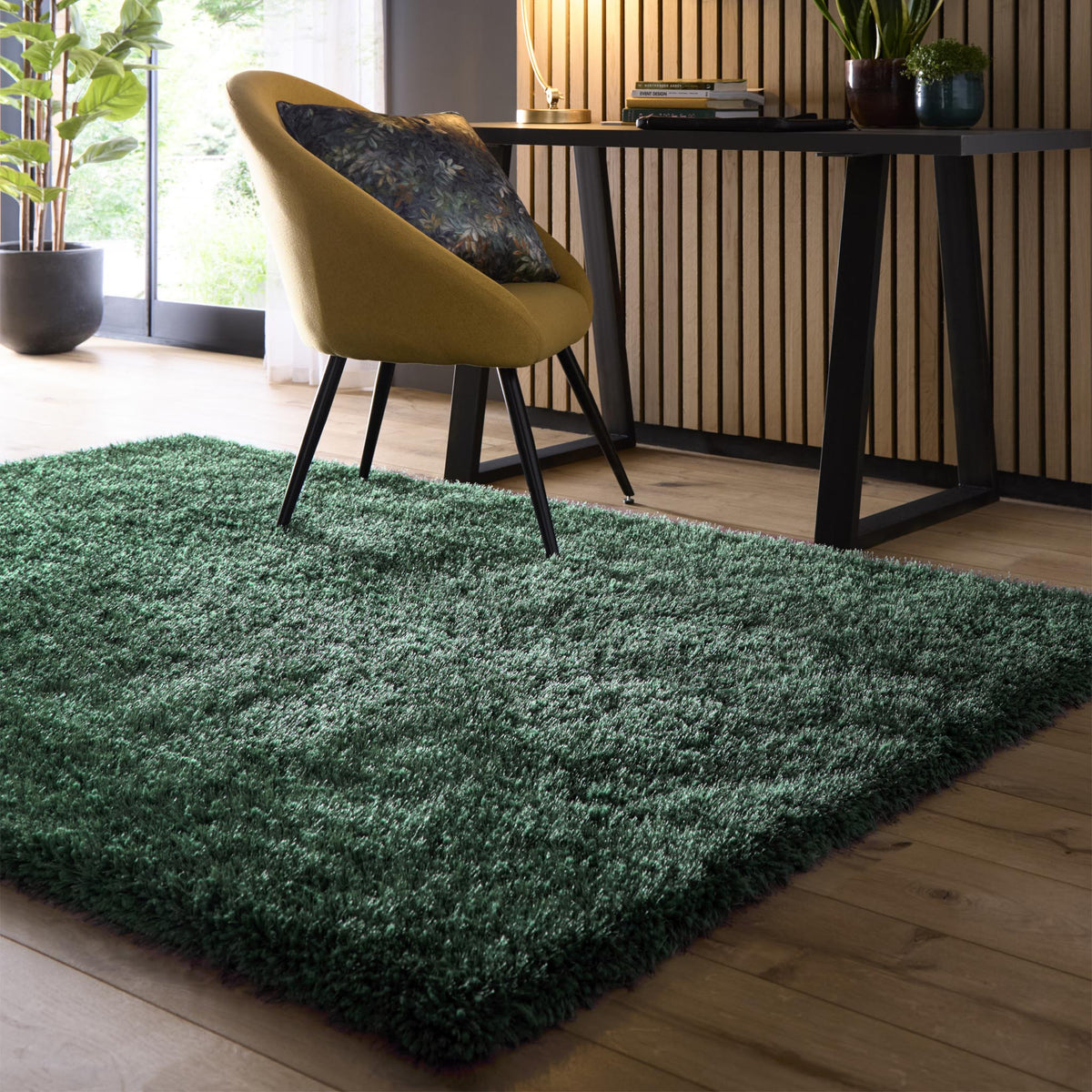 Origins Chicago Forest Green Soft Pile Shaggy Rug