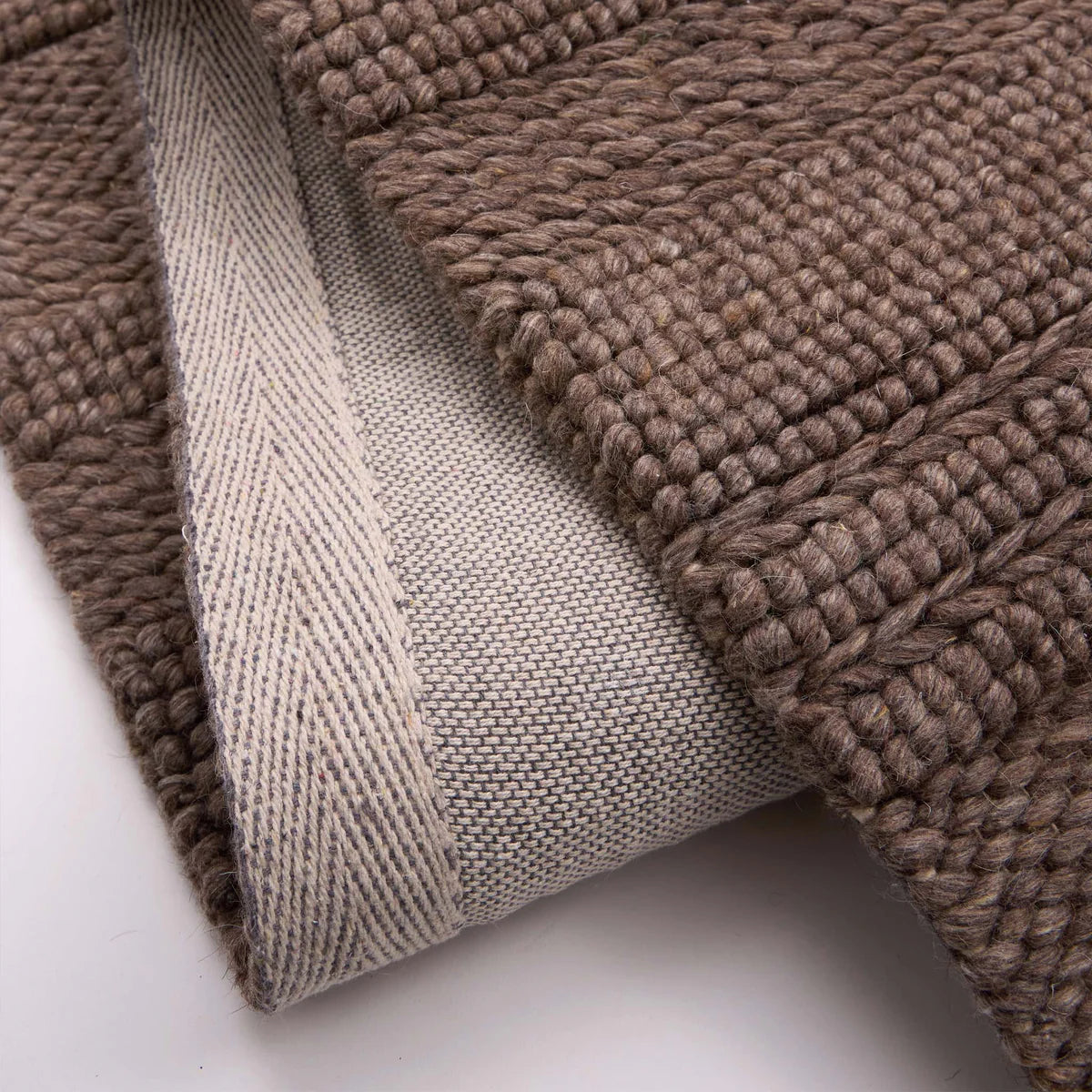 Origins Chunky Knit Brown Wool Rug