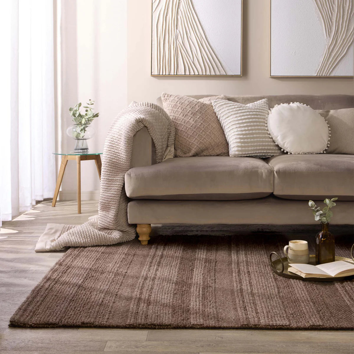 Origins Chunky Knit Brown Wool Rug