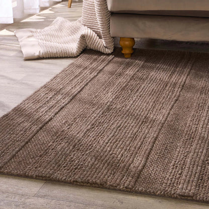 Origins Chunky Knit Brown Wool Rug