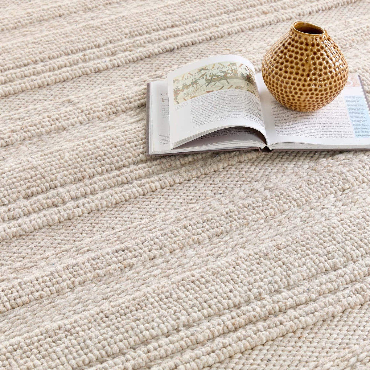 Origins Chunky Knit Cream Wool Rug
