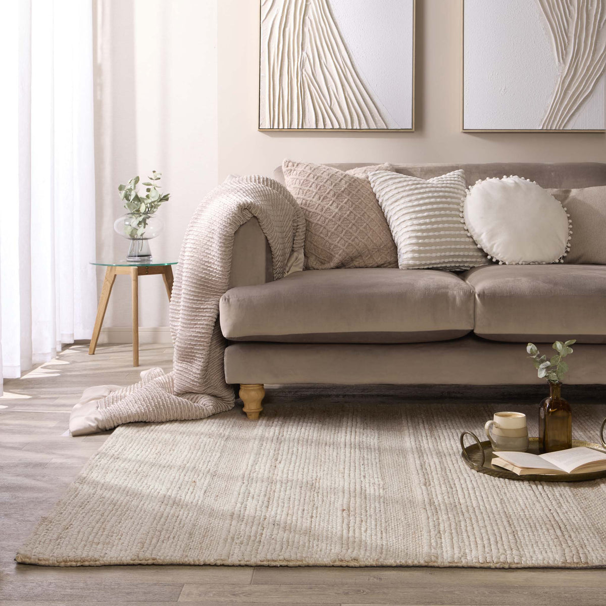 Origins Chunky Knit Cream Wool Rug