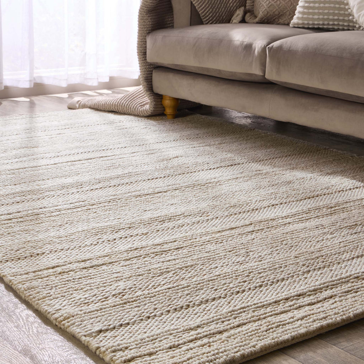 Origins Chunky Knit Cream Wool Rug