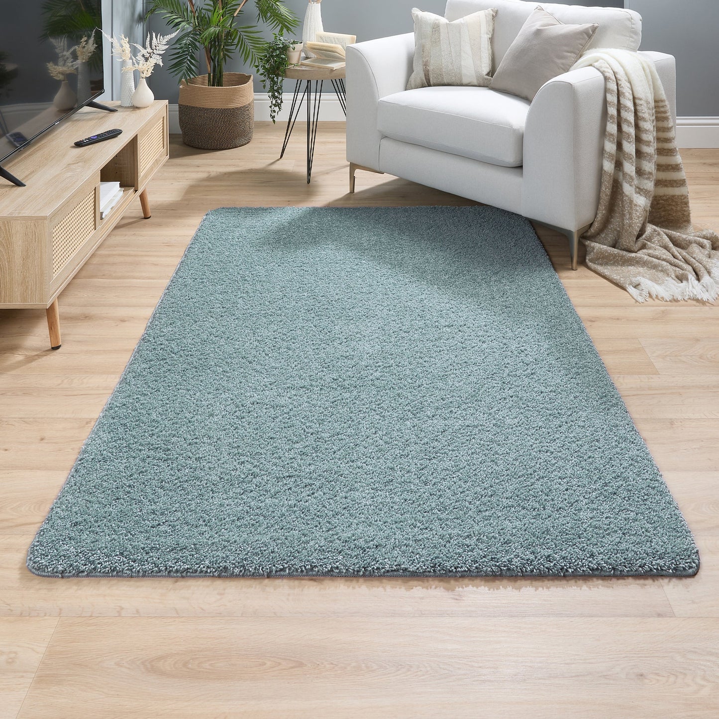 My Rug Denim Blue Medium Shaggy Machine Washable Rug 140cm x 200cm