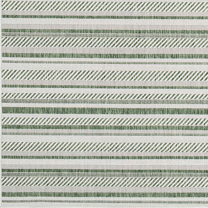 Eagean Global Green Modern Stripe  Rug