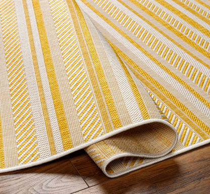 Eagean Global Yellow Modern Stripe Global Rug