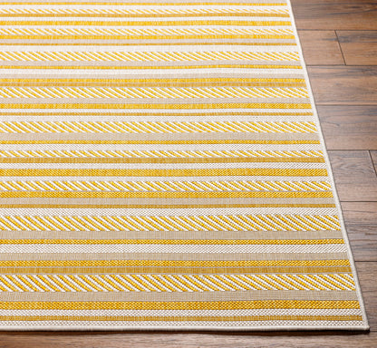 Eagean Global Yellow Modern Stripe Global Rug