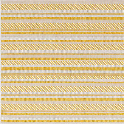 Eagean Global Yellow Modern Stripe Global Rug