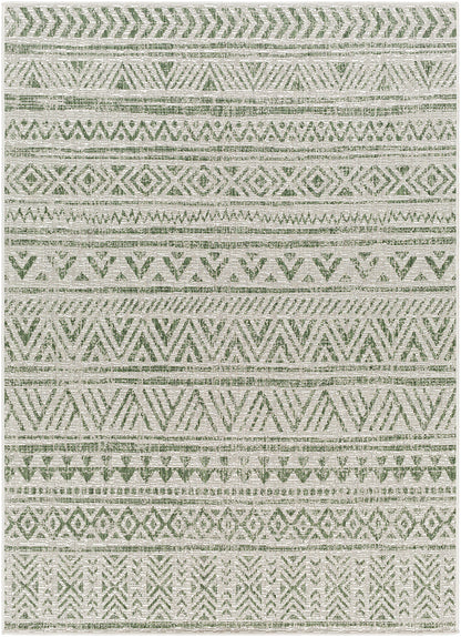 Eagean Global Green Tribal Geometric Rug