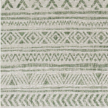 Eagean Global Green Tribal Geometric Rug
