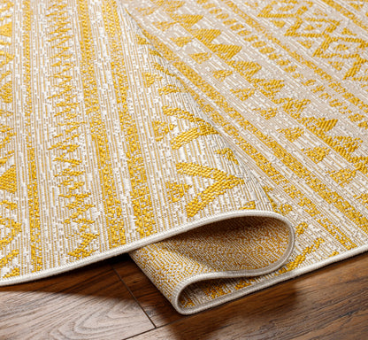 Eagean Global Yellow Tribal Geometric Rug