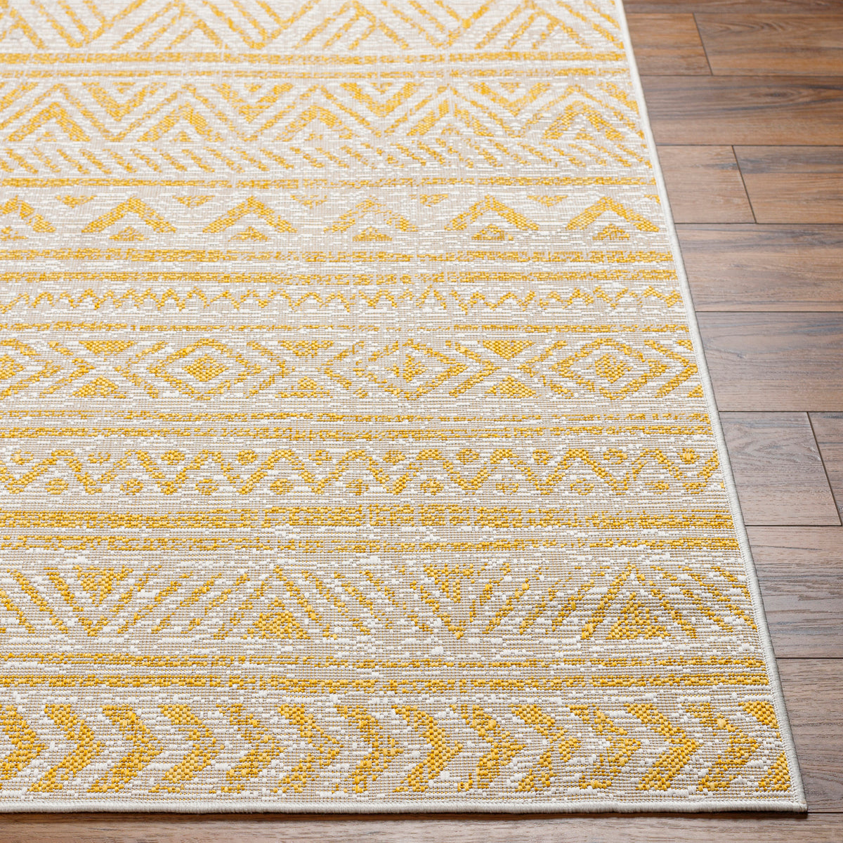 Eagean Global Yellow Tribal Geometric Rug