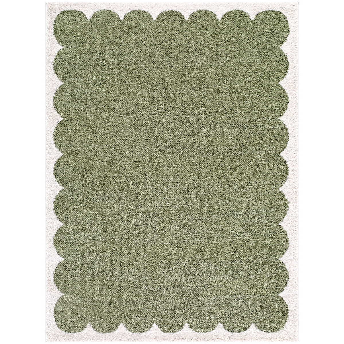 Tivoli Green Washable Shaggy Rug