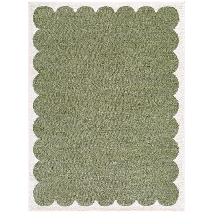 Tivoli Green Washable Shaggy Rug