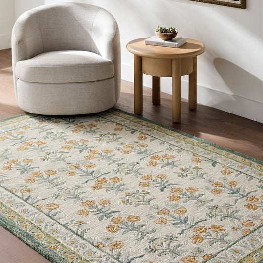 Fairfax Global Olive Traditional Wool Rug