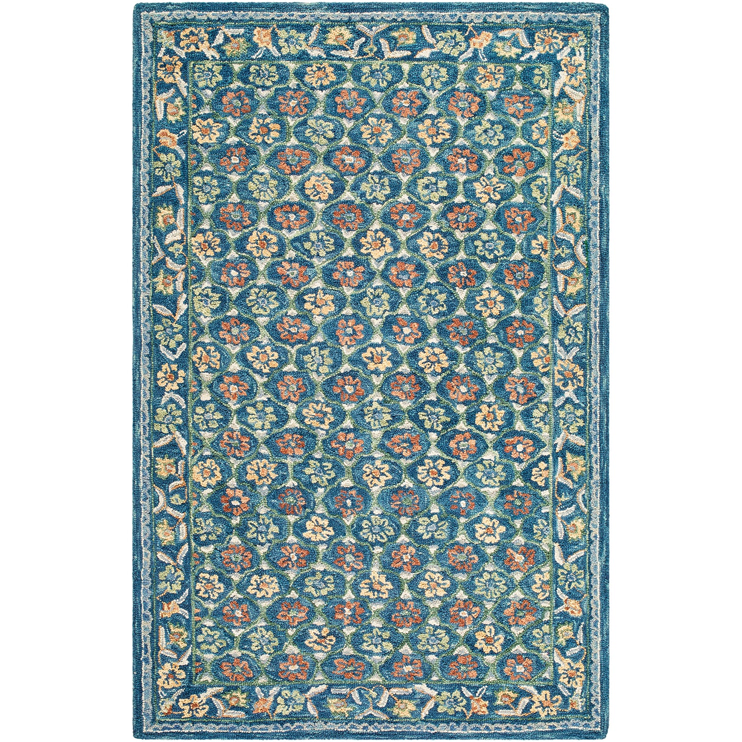 Fairfax Global Blue Traditional Wool Rug